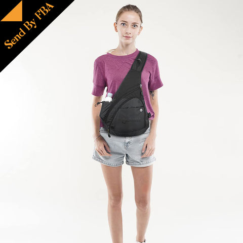 Cajmols™ Crossbody Sling Backpack Strap Bag Black